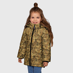 Куртка зимняя для девочки Bitcoins, цвет: 3D-светло-серый — фото 2