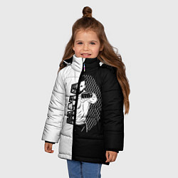 Куртка зимняя для девочки Боец ММА чёрно-белое, цвет: 3D-черный — фото 2
