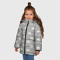 Куртка зимняя для девочки Козлята паттерн, цвет: 3D-черный — фото 2