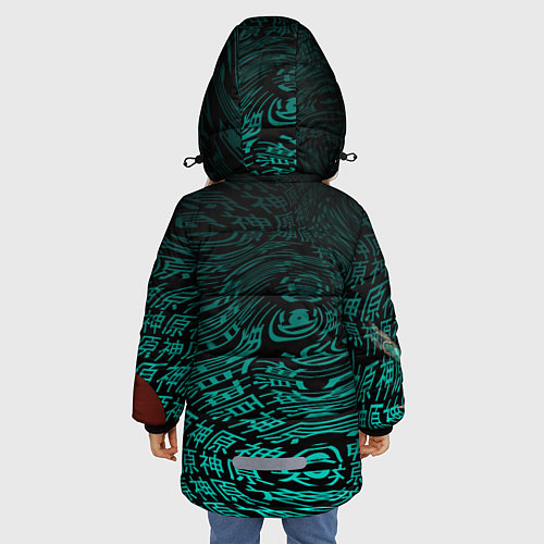 Зимняя куртка для девочки КАЗУХА И СЯО XIAO AND KAZUHA GENSHIN / 3D-Черный – фото 4