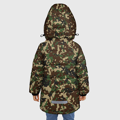 Зимняя куртка для девочки Камуфляж Излом / 3D-Черный – фото 4