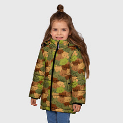 Куртка зимняя для девочки Головы Котиков камуфляж, цвет: 3D-светло-серый — фото 2