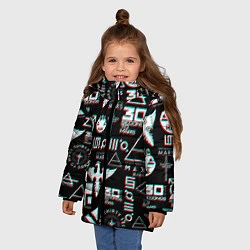 Куртка зимняя для девочки 30 Seconds to Mars - Glitch, цвет: 3D-красный — фото 2