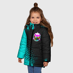 Куртка зимняя для девочки 6IX9INE Текстура, цвет: 3D-светло-серый — фото 2