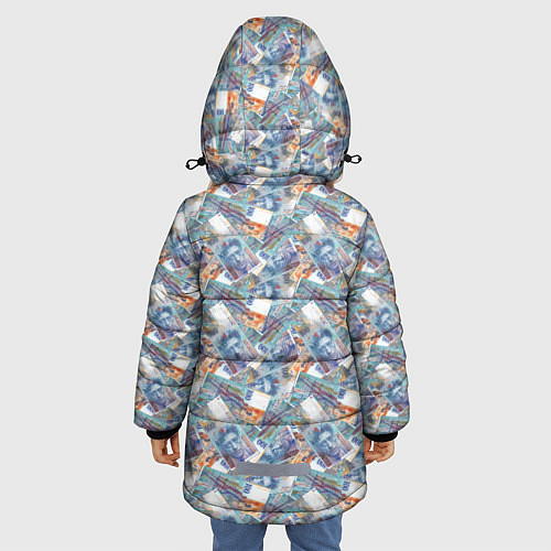Зимняя куртка для девочки 100 Франков банкноты / 3D-Черный – фото 4