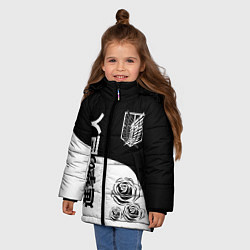 Куртка зимняя для девочки Розы Атака Титанов, цвет: 3D-красный — фото 2
