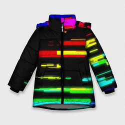 Куртка зимняя для девочки Color fashion glitch, цвет: 3D-светло-серый