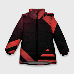 Куртка зимняя для девочки Спортивная геометрияgeometry, цвет: 3D-светло-серый