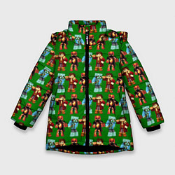 Зимняя куртка для девочки Minecraft heros pattern