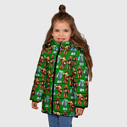 Куртка зимняя для девочки Minecraft heros pattern, цвет: 3D-черный — фото 2