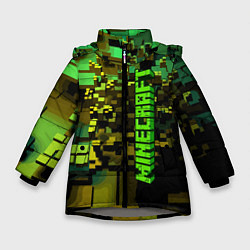 Куртка зимняя для девочки Minecraft, pattern 2022, цвет: 3D-светло-серый