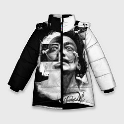 Куртка зимняя для девочки Salvador Dali - Сальвадор Дали, цвет: 3D-черный