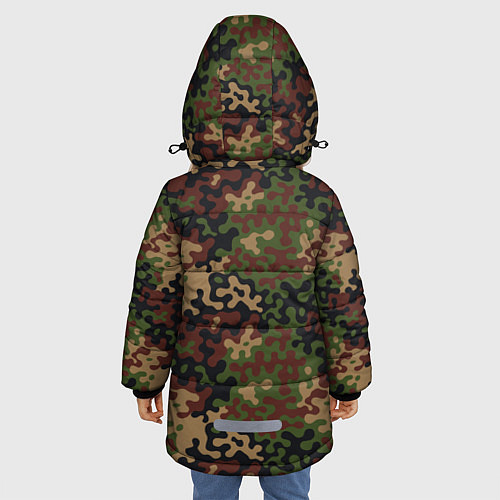 Зимняя куртка для девочки Военный Камуфляж Military / 3D-Черный – фото 4