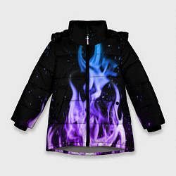 Куртка зимняя для девочки ОГОНЬ НЕОНОВЫЙ, цвет: 3D-светло-серый