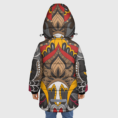 Зимняя куртка для девочки Этника Волк Узоры / 3D-Черный – фото 4