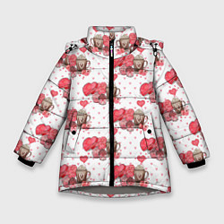 Куртка зимняя для девочки Кофе и конфеты, цвет: 3D-светло-серый