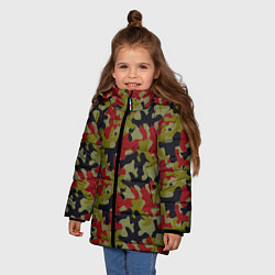 Куртка зимняя для девочки Модный Цветной Камуфляж, цвет: 3D-светло-серый — фото 2