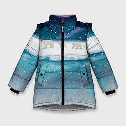 Куртка зимняя для девочки Полярные медведи, цвет: 3D-светло-серый