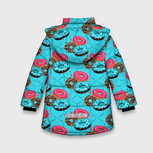 Зимняя куртка для девочки Яркие пончики / 3D-Светло-серый – фото 2