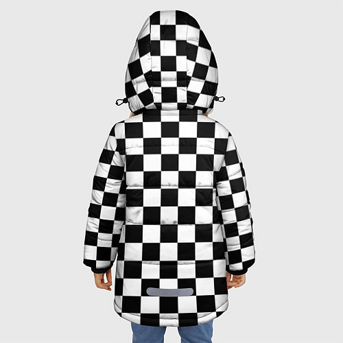 Зимняя куртка для девочки Chess Squares Cubes / 3D-Черный – фото 4
