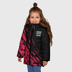 Куртка зимняя для девочки Audi Текстура, цвет: 3D-черный — фото 2