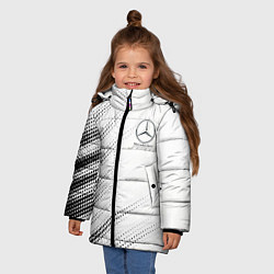 Куртка зимняя для девочки Mercedes-Benz - White, цвет: 3D-светло-серый — фото 2