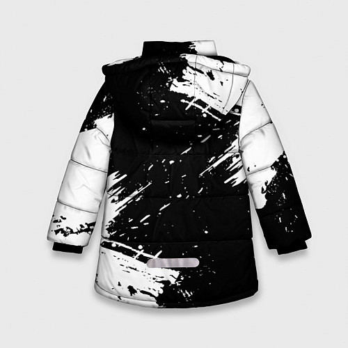 Зимняя куртка для девочки Honda Брызги Красок / 3D-Светло-серый – фото 2