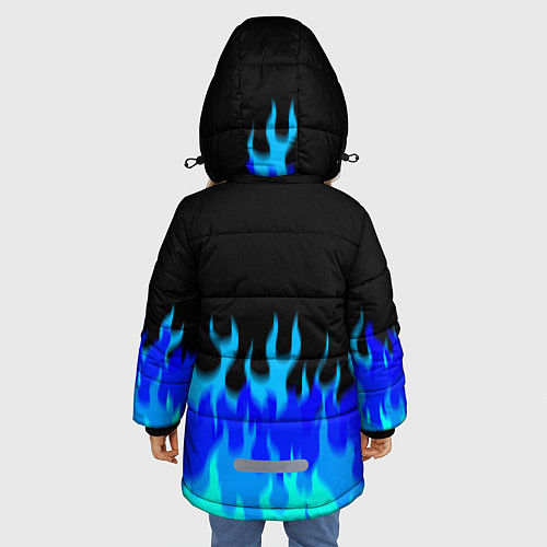 Зимняя куртка для девочки Volvo размытый огонь / 3D-Черный – фото 4
