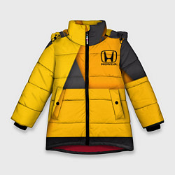 Куртка зимняя для девочки Honda - Yellow, цвет: 3D-красный
