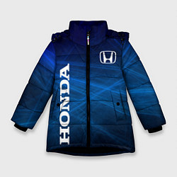 Куртка зимняя для девочки Honda - Blue, цвет: 3D-черный