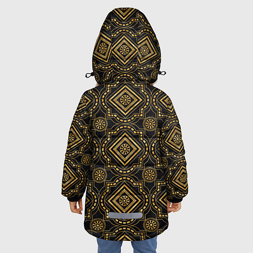 Зимняя куртка для девочки Versace classic pattern / 3D-Черный – фото 4