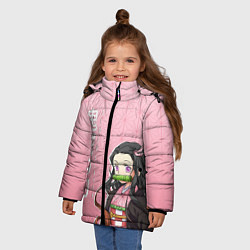 Куртка зимняя для девочки НЕДЗУКО DEMON SLAYER КЛИНОК, цвет: 3D-красный — фото 2