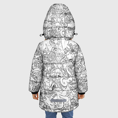 Зимняя куртка для девочки Раскрась - одежду / 3D-Черный – фото 4