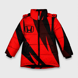 Куртка зимняя для девочки HONDA RED ХОНДА КРАСНЫЙ, цвет: 3D-черный