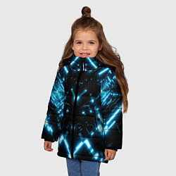 Куртка зимняя для девочки Силуэт электронных систем, цвет: 3D-черный — фото 2