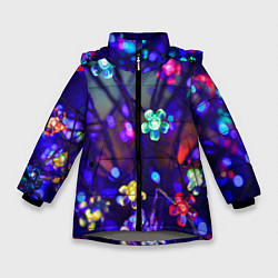 Зимняя куртка для девочки Новогодние Яркие Цветы