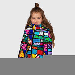 Куртка зимняя для девочки Ромеро Бритто красочный узор, цвет: 3D-черный — фото 2