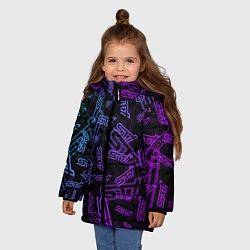 Куртка зимняя для девочки STI NEON PATTERN, цвет: 3D-светло-серый — фото 2
