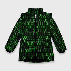 Куртка зимняя для девочки Бинарный Код Binary Code, цвет: 3D-черный