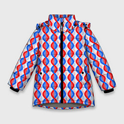 Куртка зимняя для девочки Спирали ДНК, цвет: 3D-светло-серый