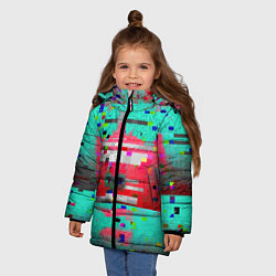 Куртка зимняя для девочки Fashion glitch 2088, цвет: 3D-черный — фото 2