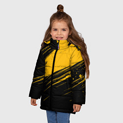 Куртка зимняя для девочки Black and yellow grunge, цвет: 3D-красный — фото 2