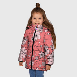 Куртка зимняя для девочки Начало цветения, цвет: 3D-черный — фото 2