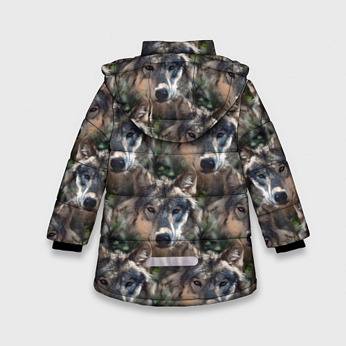 Зимняя куртка для девочки Волки клипарт wolfs / 3D-Светло-серый – фото 2
