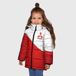 Куртка зимняя для девочки Митсубиси Mitsubishi LOGO, цвет: 3D-светло-серый — фото 2