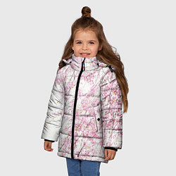 Куртка зимняя для девочки Розовое цветение, цвет: 3D-светло-серый — фото 2