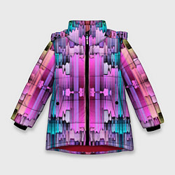 Зимняя куртка для девочки Калейдоскоп абстракции