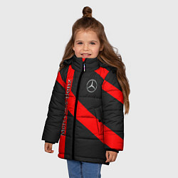 Куртка зимняя для девочки Mercedes мерседес amg, цвет: 3D-светло-серый — фото 2