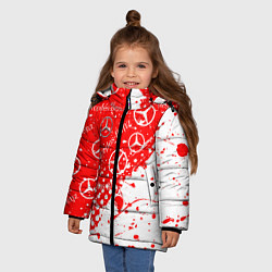 Куртка зимняя для девочки Mercedes Паттерн Брызги красок, цвет: 3D-светло-серый — фото 2