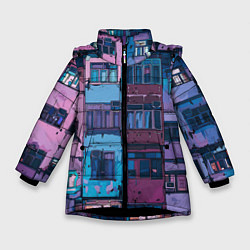 Куртка зимняя для девочки Night aesthetics Japan, цвет: 3D-черный